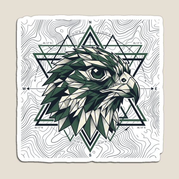 Item preview, Geometric Falcon Topography - High End Cartography Wildlife Art designed and sold by krish-prints.