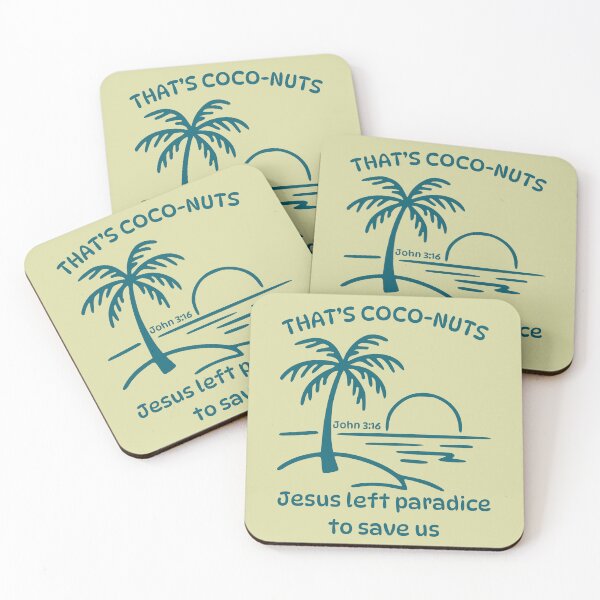 Item preview, Coconuts Jesus Saves John 316 Love Palm Tree Tropical Beach Summer Green designed and sold by Forevermore.