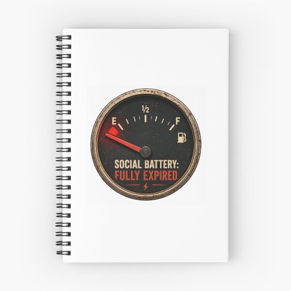 Item preview, Social Battery Fully Expired Funny Single Sticker - Sarcastic Retro Gas Gauge Introvert Decal designed and sold by SlapHappyArt.
