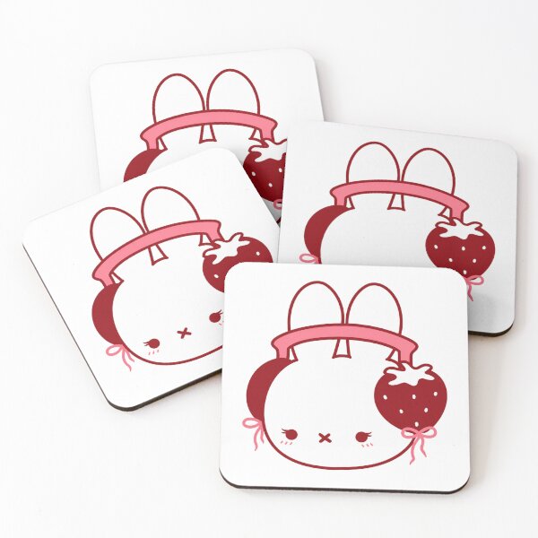 Item preview, strawberry headphone bunny designed and sold by CoquetteGoose.
