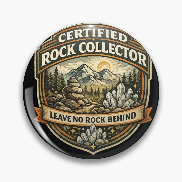 Item preview, Certified Rock Collector, Vintage Rockhound Badge, Geology and Hiking Adventure Design designed and sold by TulipsArtDesigns .