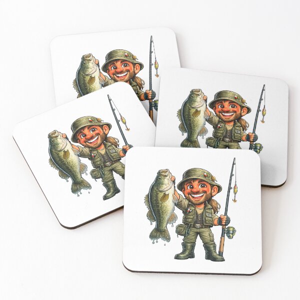 Item preview, Funny Fisherman Cartoon designed and sold by AlexLineArt.