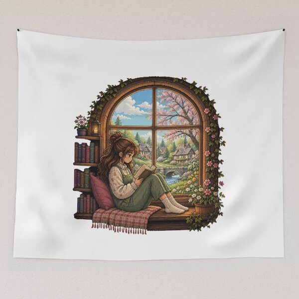 Item preview, Cozy Spring Reading Gir designed and sold by Mysthor-Designs.