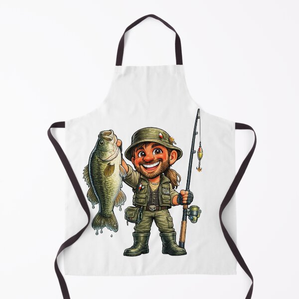 Item preview, Funny Fisherman Cartoon designed and sold by AlexLineArt.