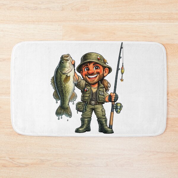 Item preview, Funny Fisherman Cartoon designed and sold by AlexLineArt.