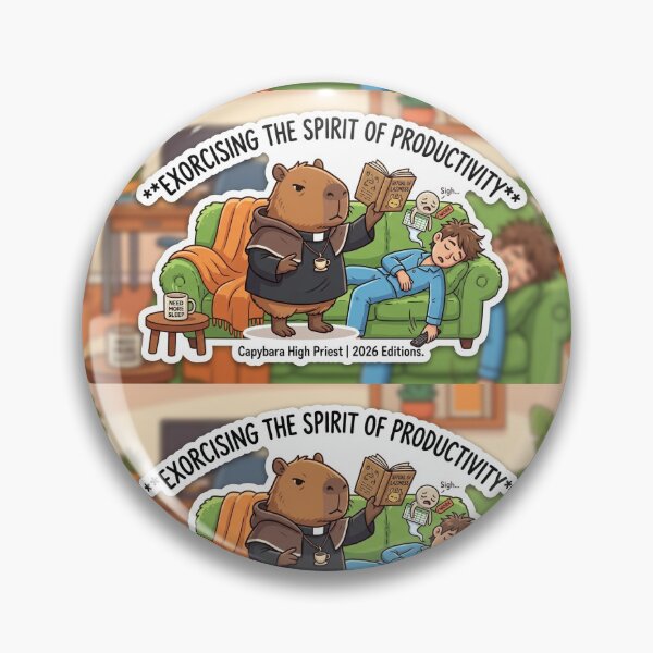 Item preview, Capybara Exorcising The Spirit of Productivity - Funny 2026 Meme designed and sold by alalame.