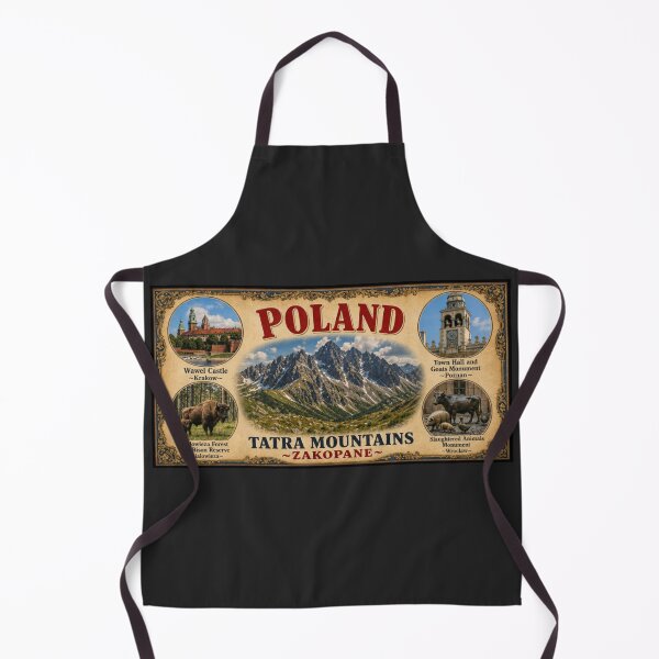 Item preview, POLAND TRAVEL POSTER W/ ICONIC LANDMARKS~ WAWEL CASTLE, CLOCKTOWER WITH GOATS, FOREST AND BISON RESERVE, SLAUGHTERED ANIMALS MONUMENT, TATRA MOUNTAINS~ designed and sold by V3GFX.