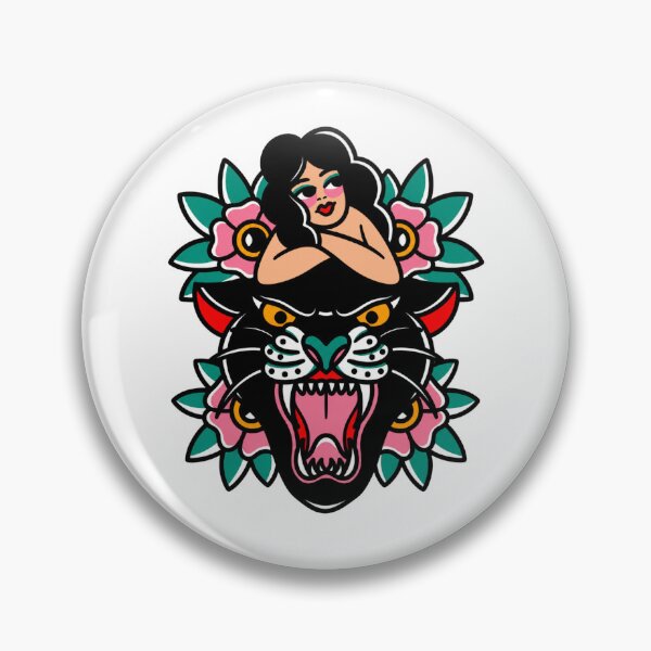 Item preview, Old School Panther Lady Tattoo designed and sold by CoquetteGoose.