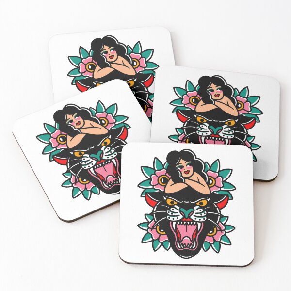 Item preview, Old School Panther Lady Tattoo designed and sold by CoquetteGoose.