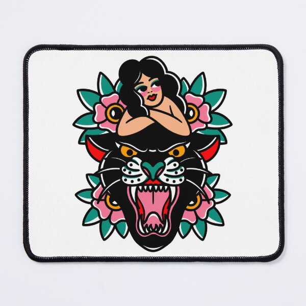 Item preview, Old School Panther Lady Tattoo designed and sold by CoquetteGoose.