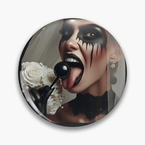 Item preview, Goth Bride Licking Black Lollipop designed and sold by Voodoo Store Paranormal Collections.