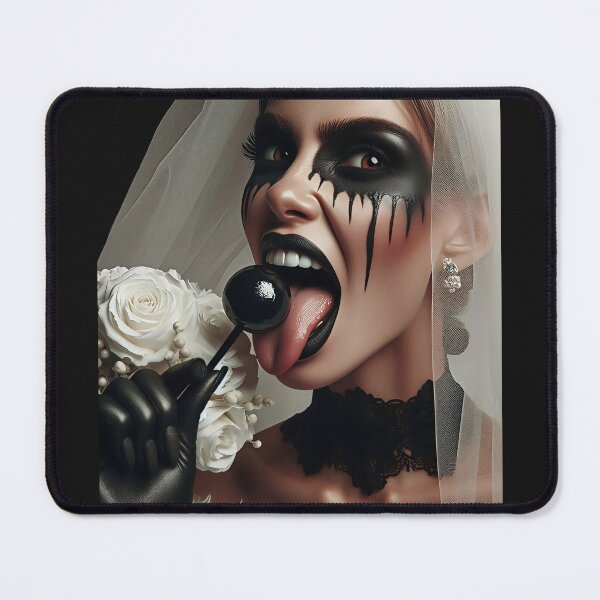 Item preview, Goth Bride Licking Black Lollipop designed and sold by Voodoo Store Paranormal Collections.