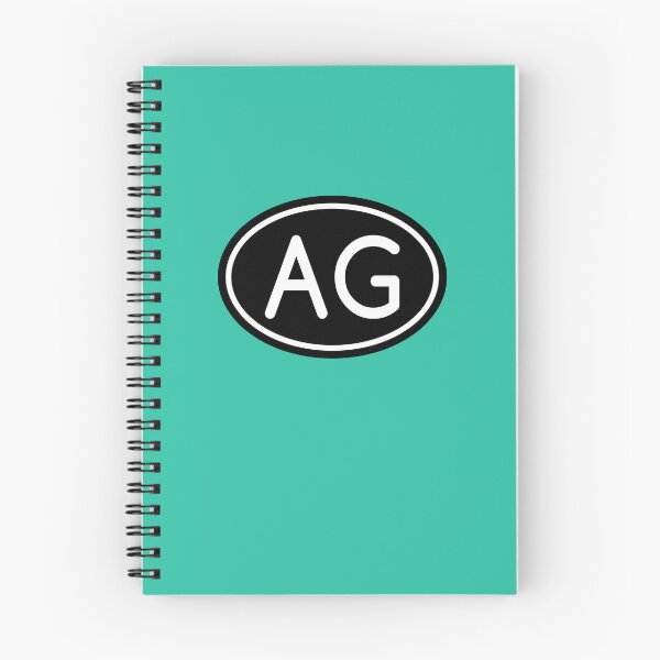 Item preview, AG Initials Monogram Oval White Letters designed and sold by Jeallan Designs.