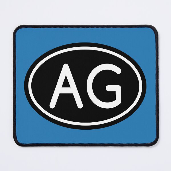 Item preview, AG Initials Monogram Oval White Letters designed and sold by Jeallan Designs.