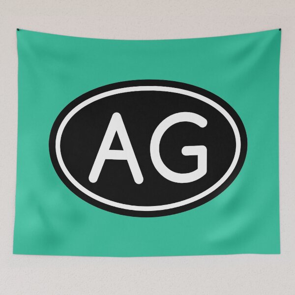 Item preview, AG Initials Monogram Oval White Letters designed and sold by Jeallan Designs.