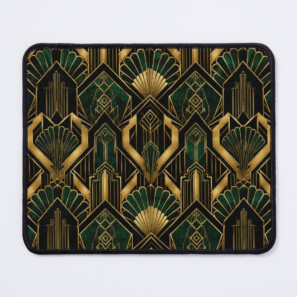 Item preview, Luxury Emerald Green Art Deco Geometric Seamless Pattern designed and sold by Siti Hoiriyah.