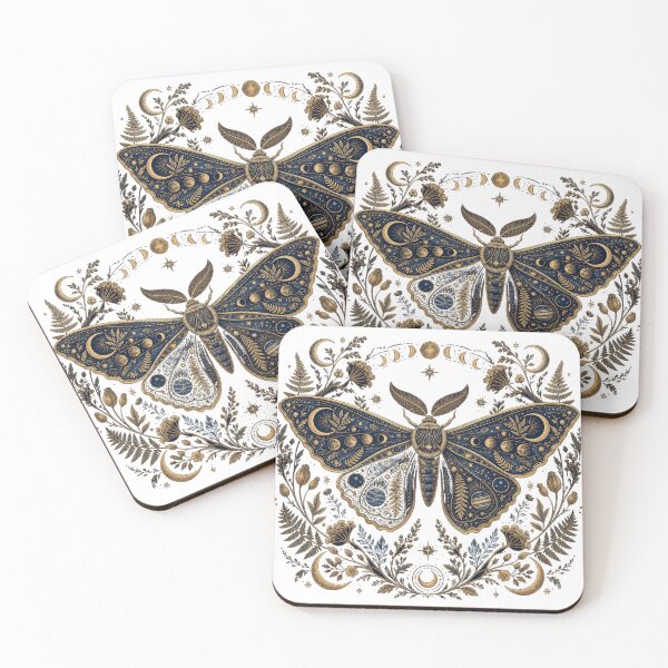 Item preview, Mystical moth moon phases celestial illustration designed and sold by puredevn.