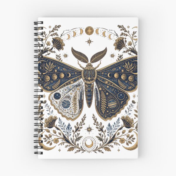 Item preview, Mystical moth moon phases celestial illustration designed and sold by puredevn.