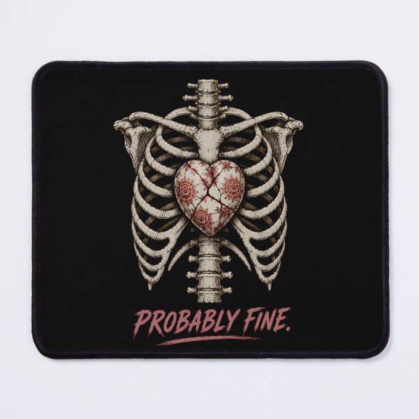 Item preview, Probably Fine Skeleton Heart Design designed and sold by Dead Signal Archives.