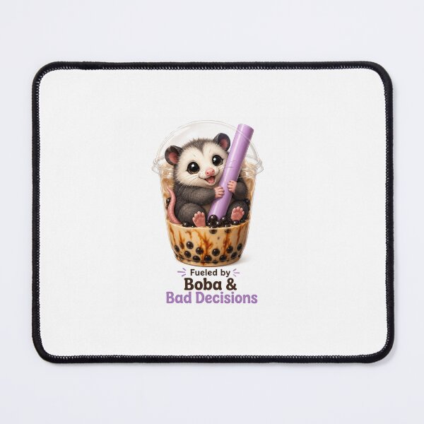 Item preview, Cute Boba Tea Opossum Single Sticker - Kawaii Trash Animal Bubble Milk Tea Decal designed and sold by SlapHappyArt.