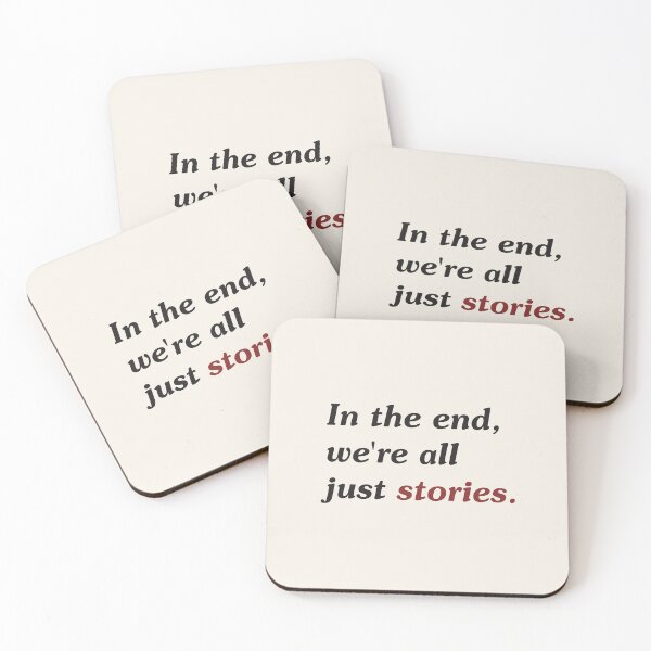 Item preview, In the End, We're All Just Stories | Minimalist Quote Design designed and sold by pick-o-print.