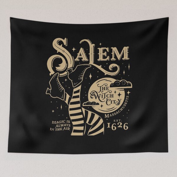 Item preview, Salem Established 1626 Logo with sexy Witch legs beige color designed and sold by Jdawnink.