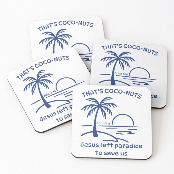 Item preview, Coconuts Jesus Saves John 316 Love Palm Tree Tropical Beach Summer Blue designed and sold by Forevermore.