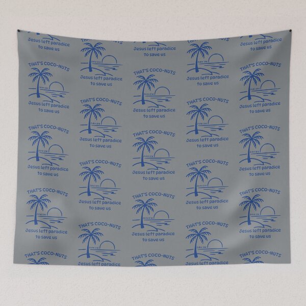 Item preview, Coconuts Jesus Saves John 316 Love Palm Tree Tropical Beach Summer Blue designed and sold by Forevermore.