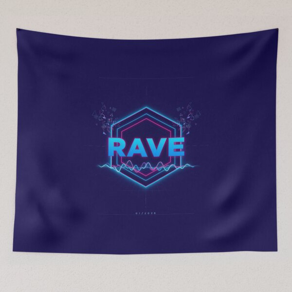 Item preview, RAVE Neon Hexagon – Cyberpunk Synthwave Geometric Design designed and sold by PatsiRose.