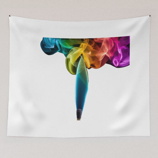 Item preview, High-Contrast Rainbow Smoke Matchstick - Colorful Abstract Ink Art designed and sold by alalame.