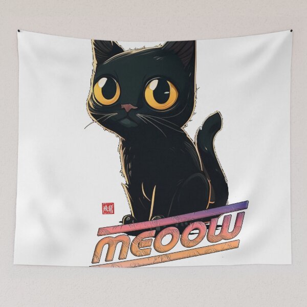 Item preview, Meow: Neon Night Guardian designed and sold by Fei Long Design Hub.