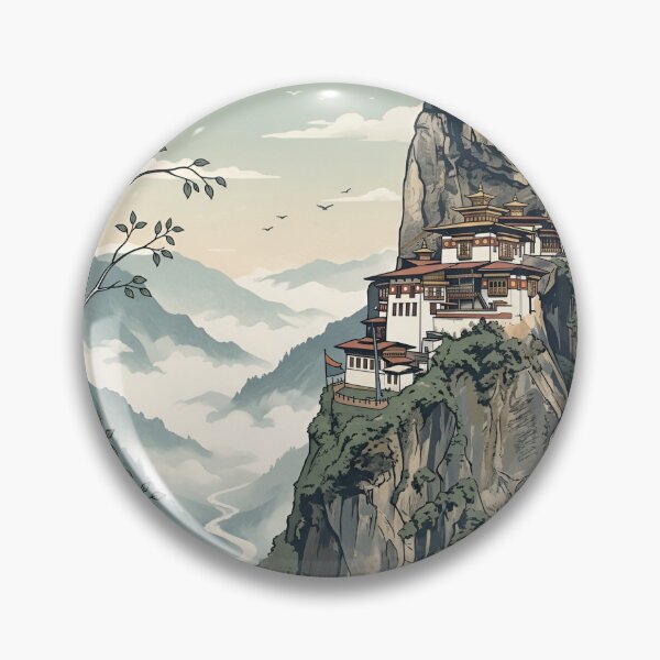 Item preview, Bhutan Tigers Nest Vintage Minimalist Poster designed and sold by DuckOddity.