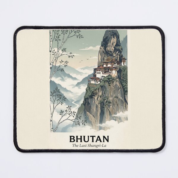 Item preview, Bhutan Tigers Nest Vintage Minimalist Poster designed and sold by DuckOddity.