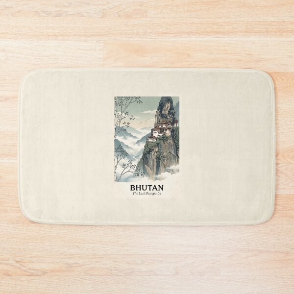 Item preview, Bhutan Tigers Nest Vintage Minimalist Poster designed and sold by DuckOddity.