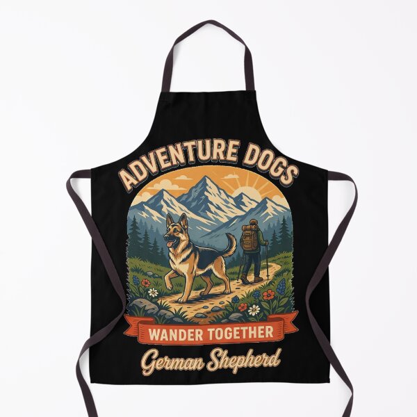 Item preview, Adventure Dogs – Wander Together | German Shepherd Vintage Hiking designed and sold by No Excuses Supply.
