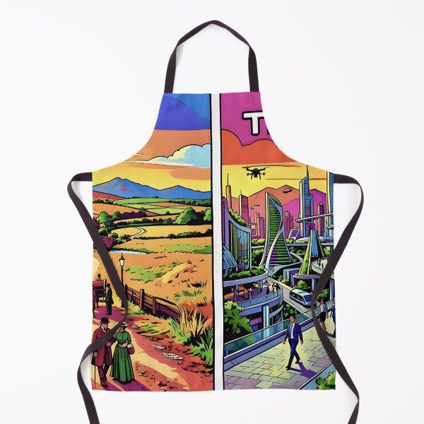 Item preview, The Past and The Future: Vintage Village vs Cyber City Art designed and sold by Daniela`s shop.