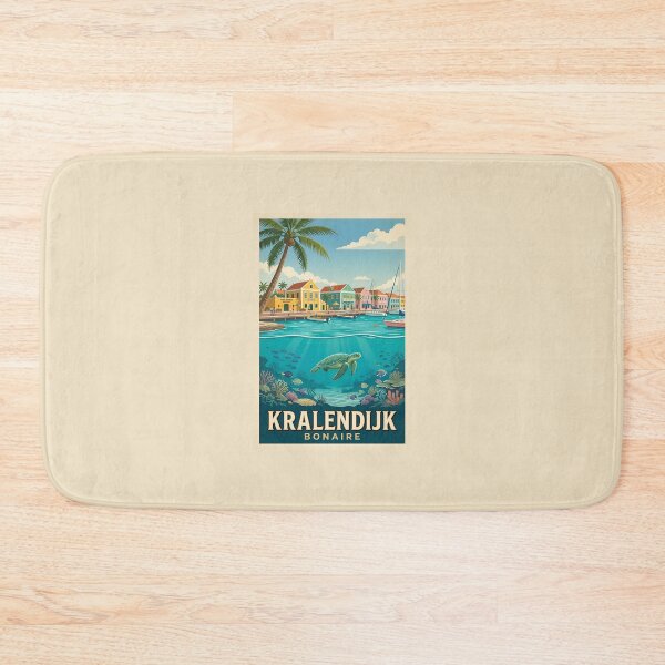 Item preview, Bonaire City Kralendijk Vintage Travel Poster designed and sold by DuckOddity.
