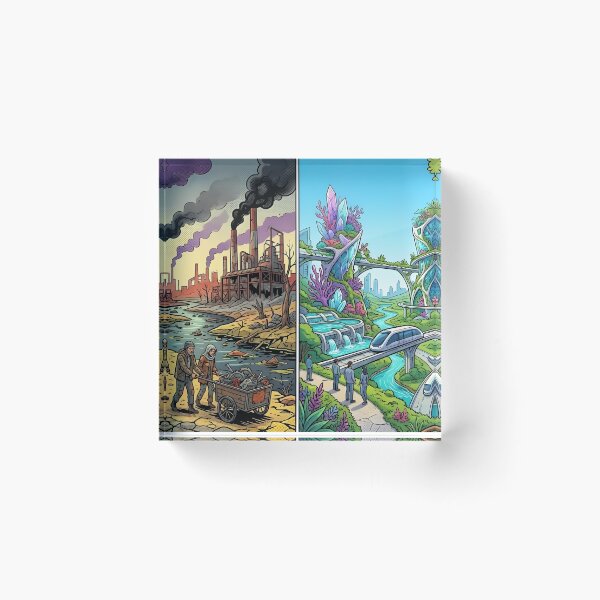 Item preview, Two Futures: Industrial Dystopia vs Green Utopia Art designed and sold by Daniela`s shop.