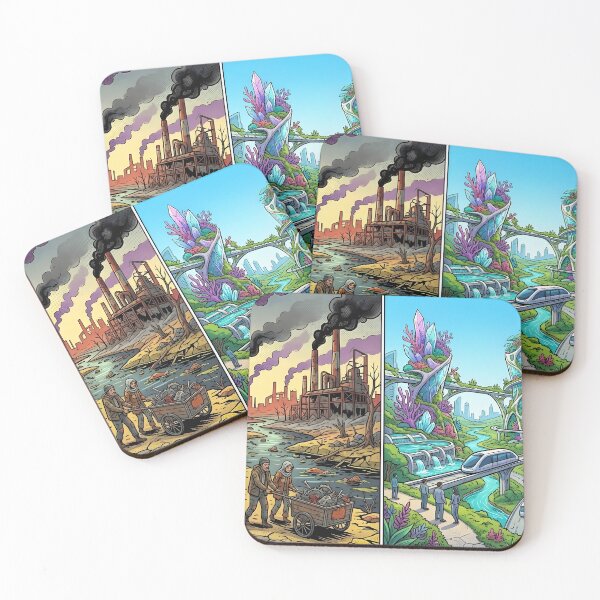Item preview, Two Futures: Industrial Dystopia vs Green Utopia Art designed and sold by Daniela`s shop.