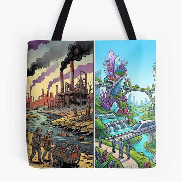 Item preview, Two Futures: Industrial Dystopia vs Green Utopia Art designed and sold by Daniela`s shop.
