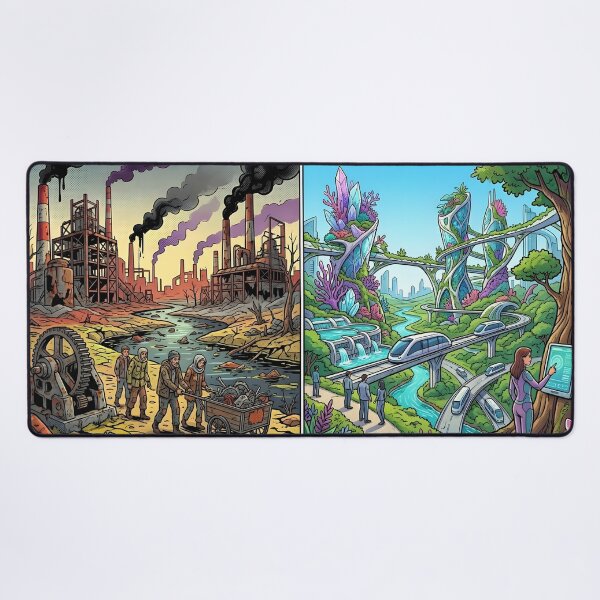 Item preview, Two Futures: Industrial Dystopia vs Green Utopia Art designed and sold by Daniela`s shop.
