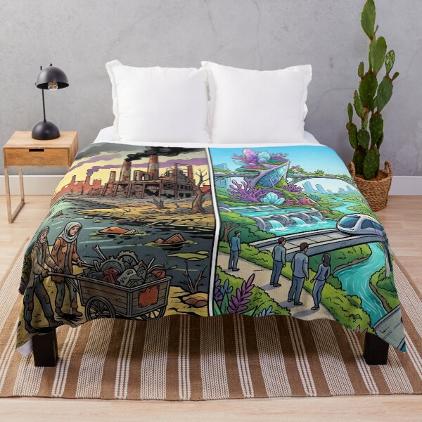 Item preview, Two Futures: Industrial Dystopia vs Green Utopia Art designed and sold by Daniela`s shop.