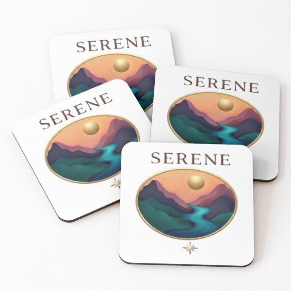 Item preview, Serene Mountain Landscape Minimalist Earth Tones designed and sold by Northern Glow Art.
