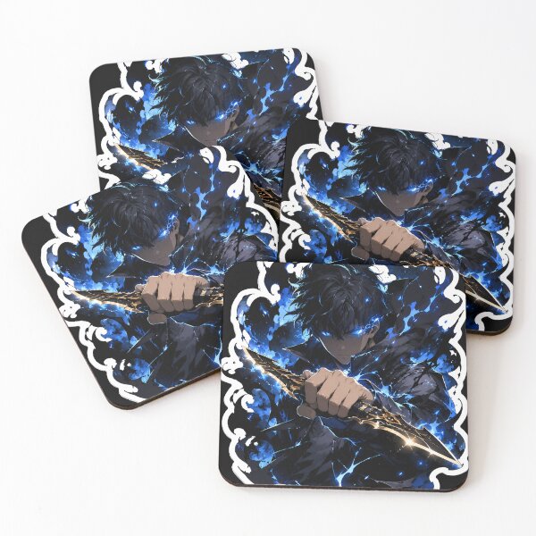Item preview,  Cool Shadow  Anime Boy Glowing Blue Eyes Sticker designed and sold by vibeartstudio99.