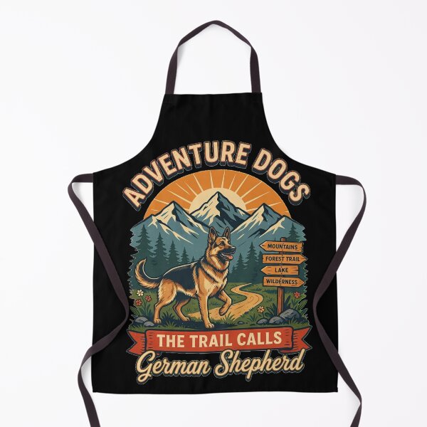Item preview, Adventure Dogs – The Trail Calls | German Shepherd Vintage Hiking designed and sold by No Excuses Supply.