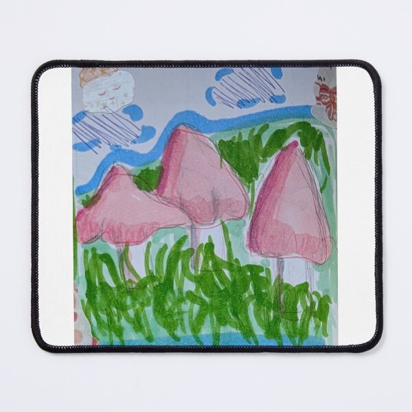 Item preview, Dreamy Pink Mushroom Forest Whimsical Art designed and sold by Canvas & Chaos.