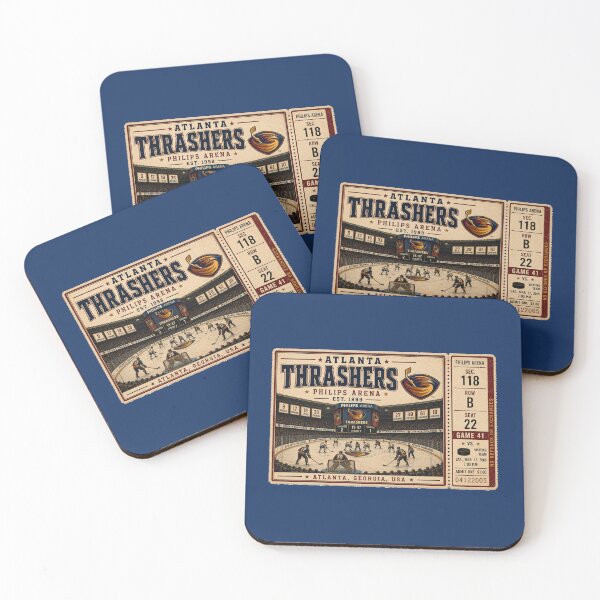 Item preview, Atlanta Thrashers Vintage Hockey Ticket, Philips Arena Retro NHL Art, Classic Hockey Collector Print designed and sold by GhostDawgs.
