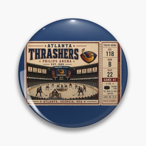 Item preview, Atlanta Thrashers Vintage Hockey Ticket, Philips Arena Retro NHL Art, Classic Hockey Collector Print designed and sold by GhostDawgs.