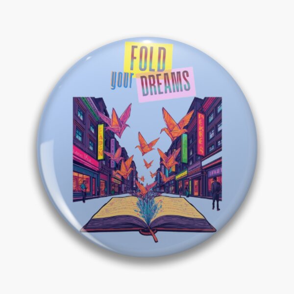 Item preview, Whimsical Paper Bird City Street Slogan Fold Your Dreams Print designed and sold by Miheerala.