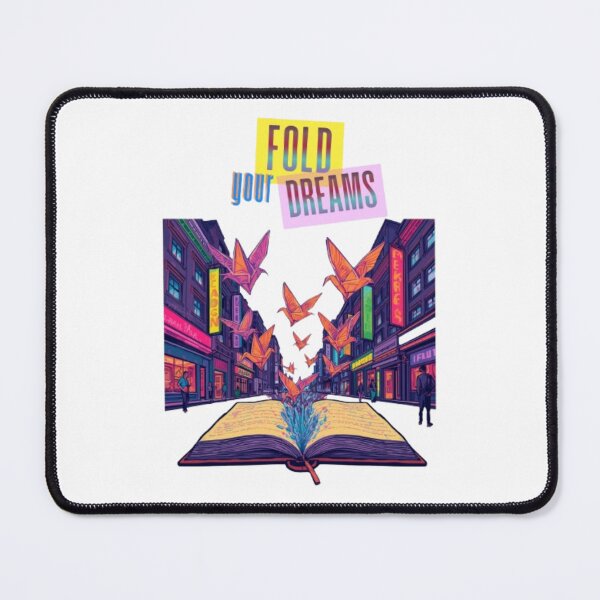 Item preview, Whimsical Paper Bird City Street Slogan Fold Your Dreams Print designed and sold by Miheerala.